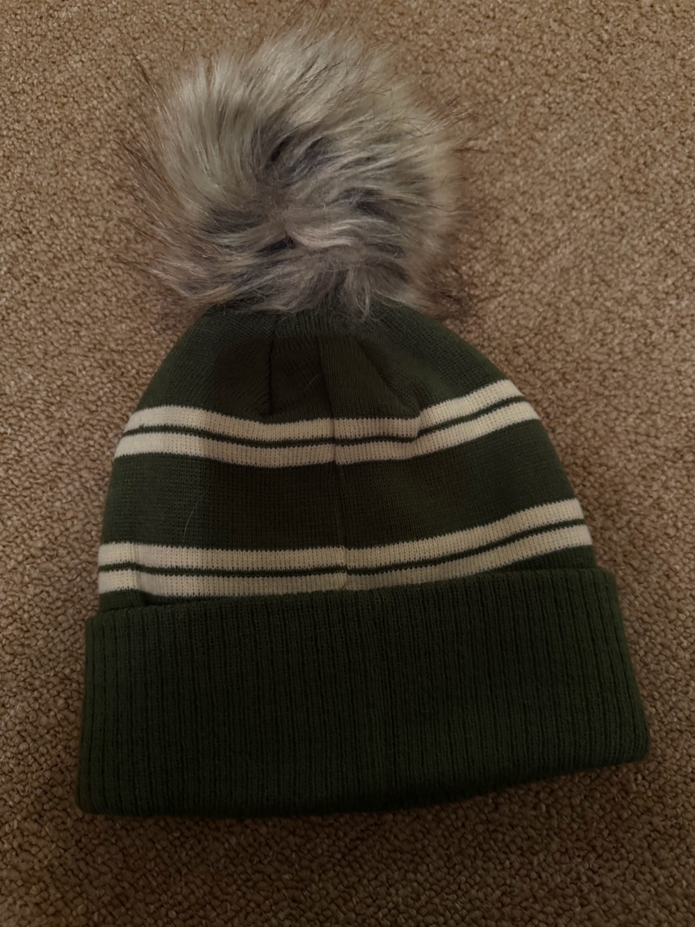 Midwest Knit Pom Beanie - Olive Green - Picture 2 of 2